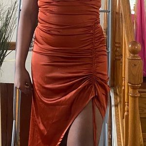 Burnt orange dinner dress